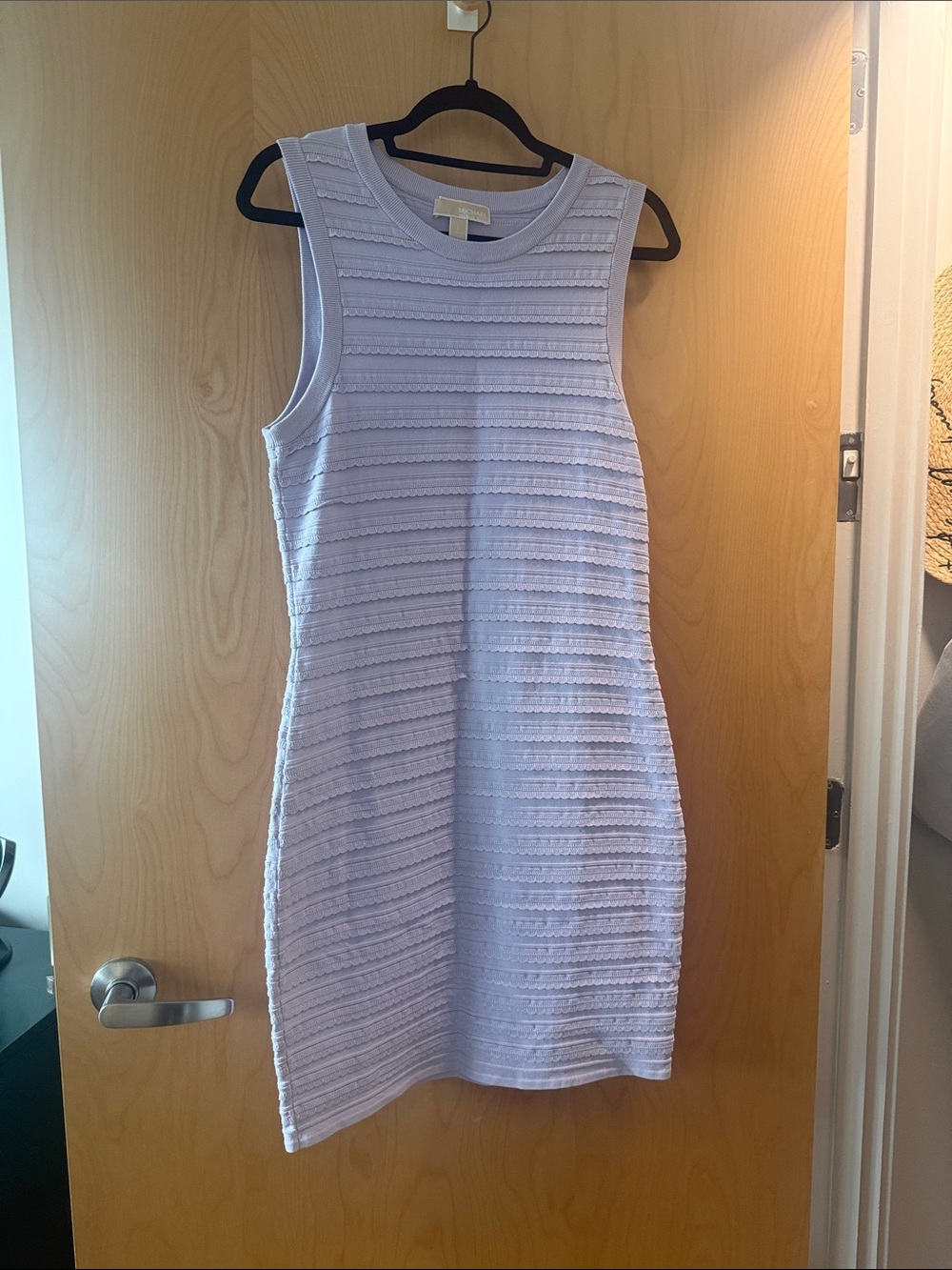 Michael Kors Lavender Sleeveless Ribbed Knit Mini Dress